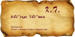 Könye Tímea névjegykártya